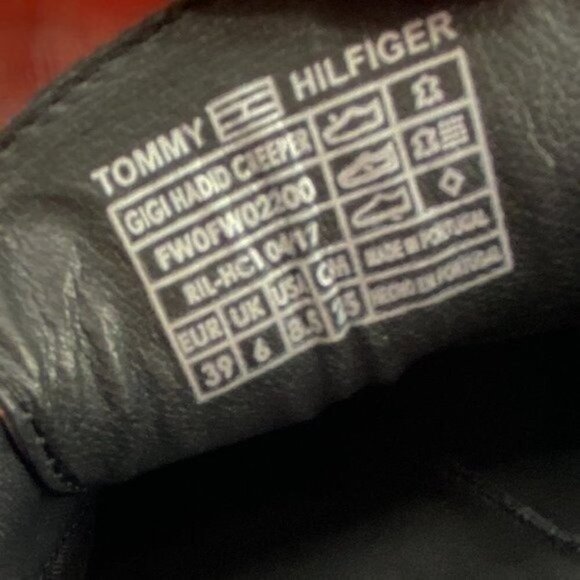 Tommy Hilfiger Gigi Hadid Blue Leather Creeper Plaid Calab 8.5 Platform Loafers - Picture 9 of 9